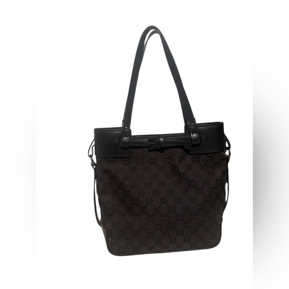 Gucci GG Black Canvas Shoulder Bag - Picture 6 of 11